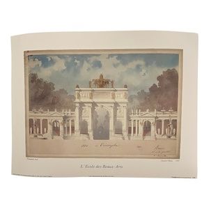 Vintage 80s NWOT "arc de triomphe"architecture rendering Poster​